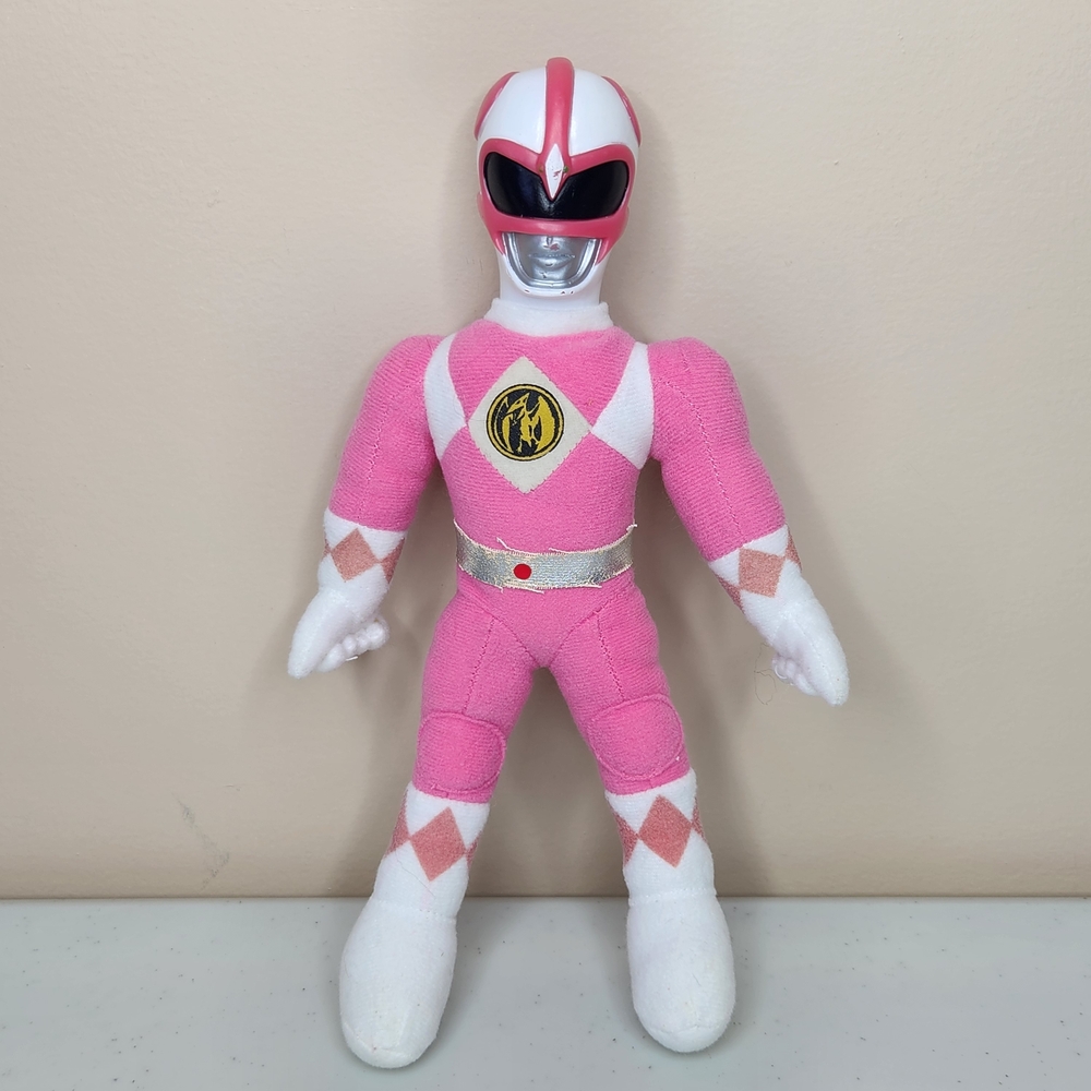 90s Vintage Pink Power Ranger Plush Action Figure Doll